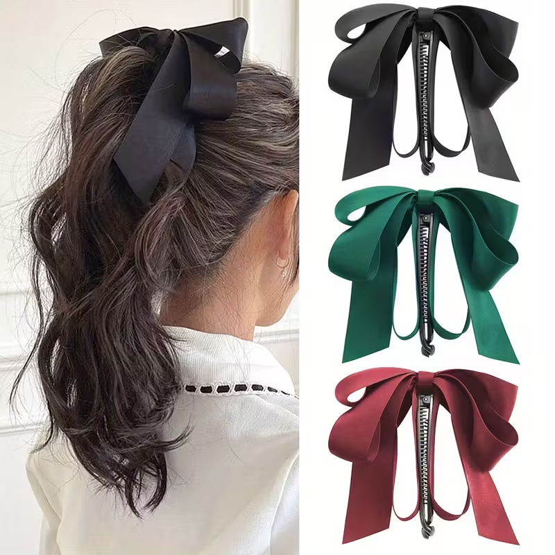 Ribbon Bow Gift - 4PCS Bow Tassel Cute Hair Clip
