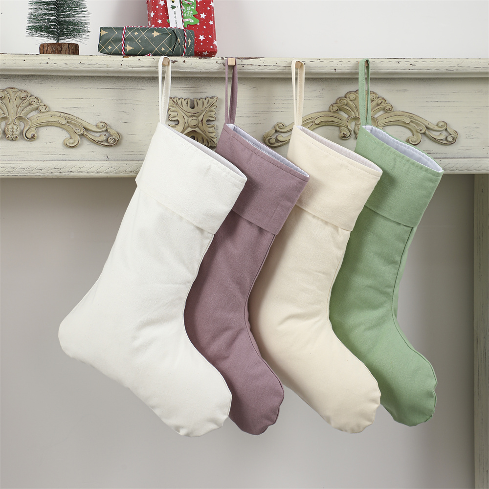 Linen Christmas Stocking Xmas  – Christmas Stocking Hanging recenzja i cena