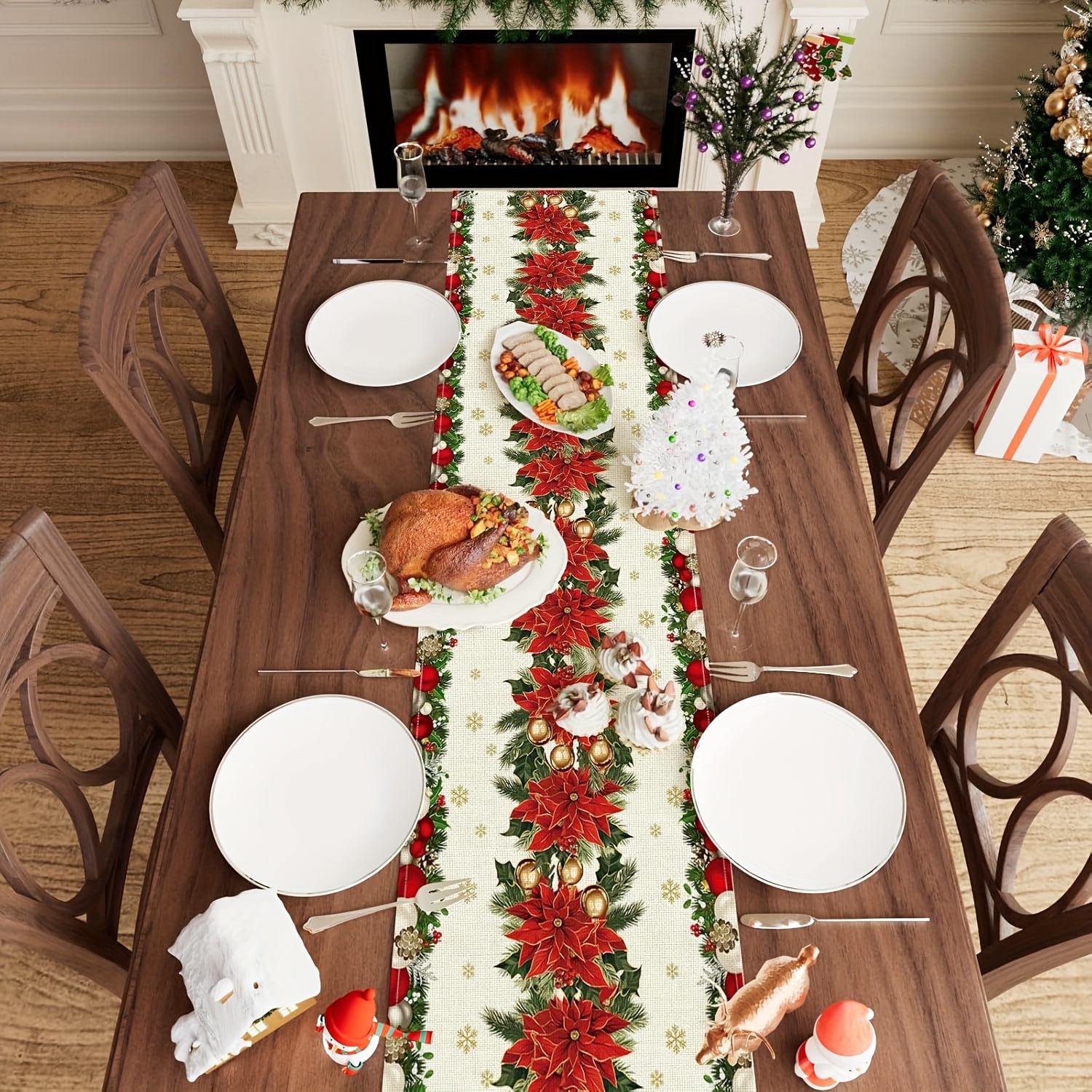 1pc Multi-Size Winter Floral T – Christmas Table Runner recenzja i cena
