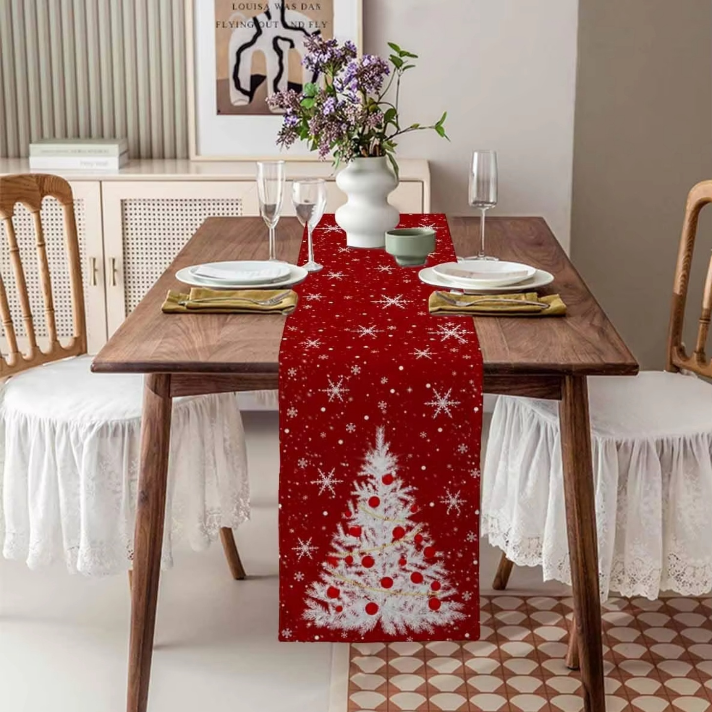 Red Table Runner Christmas Tre – Christmas Table Runner recenzja i cena