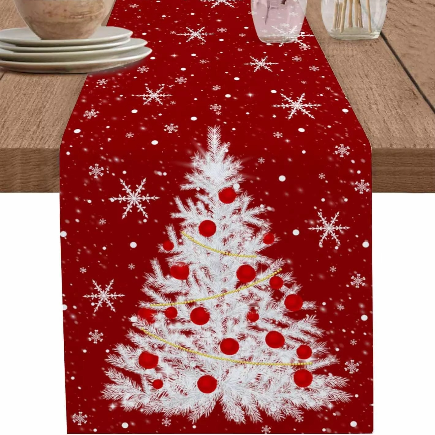 Red Table Runner Christmas Tre – Christmas Table Runner recenzja i cena