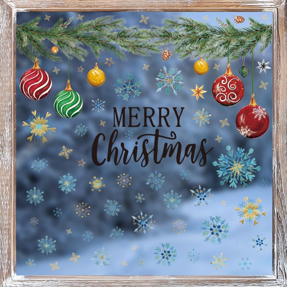 221 PCS Christmas Window Cling – Snowflake Window Decal recenzja i cena
