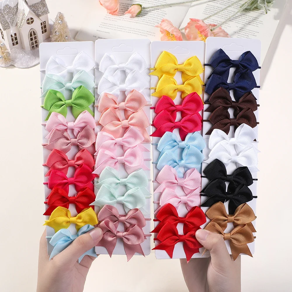 10Pcs Bows Elastic Hair rubber – Ribbon Bow Gift recenzja i cena