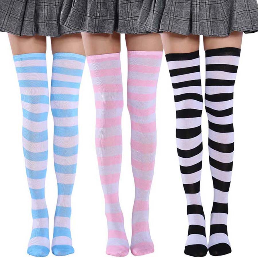Cute Pink Blue Lolita Striped  – Christmas Stocking Hanging recenzja i cena