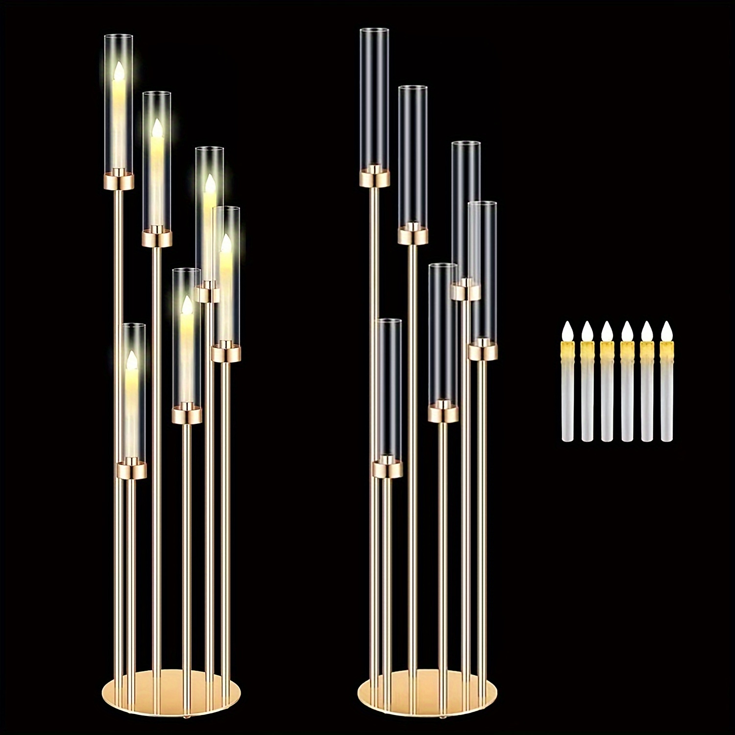 2 Sets Floor Candelabra 6 Arms – Holiday Candle Set recenzja i cena