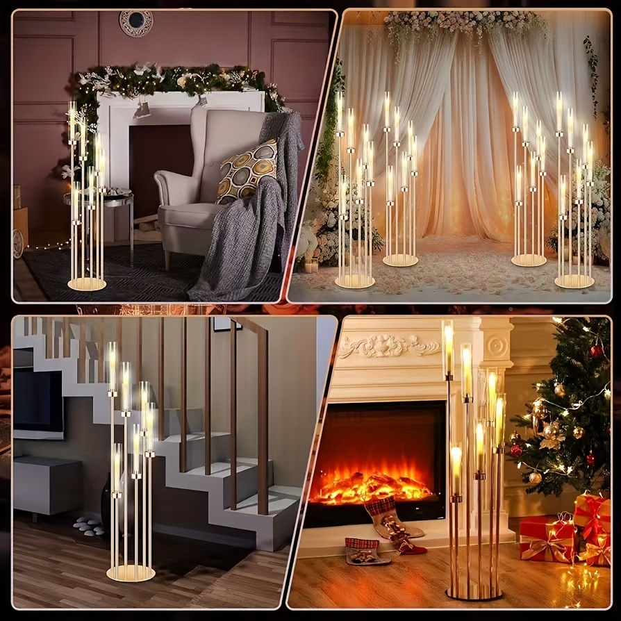 2 Sets Floor Candelabra 6 Arms – Holiday Candle Set recenzja i cena