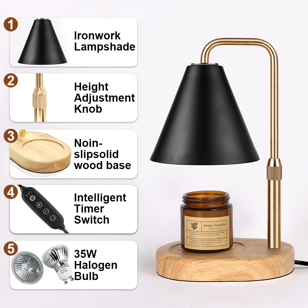 Black Candle Warmer Lamp with  – Holiday Candle Set recenzja i cena