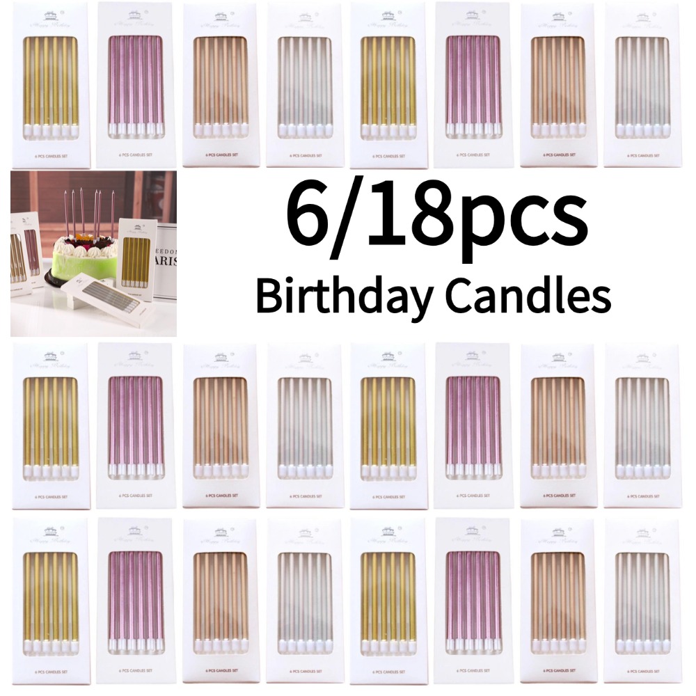 6/18pcs Metal Gold Silver Birt – Holiday Candle Set recenzja i cena