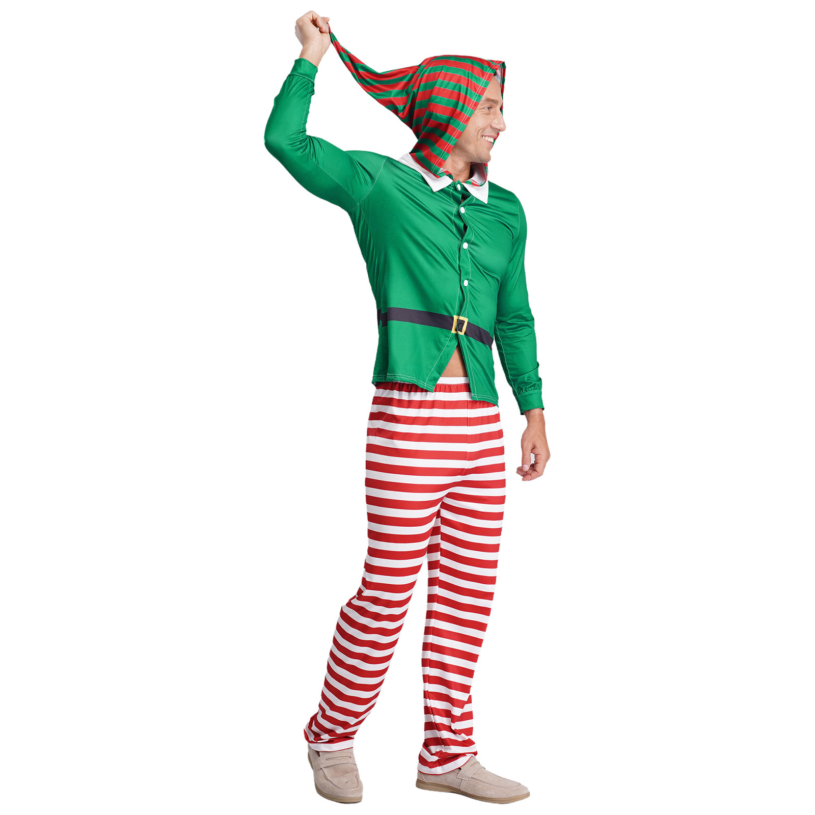 Mens Christmas Elf Pajamas Par – Elf Costume Christmas recenzja i cena