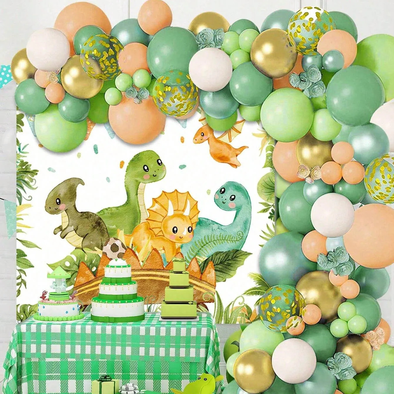 Dinosaur Balloon Set Arch for  – Tinsel Garland Decoration recenzja i cena