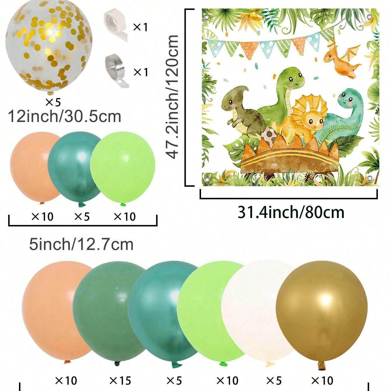 Dinosaur Balloon Set Arch for  – Tinsel Garland Decoration recenzja i cena