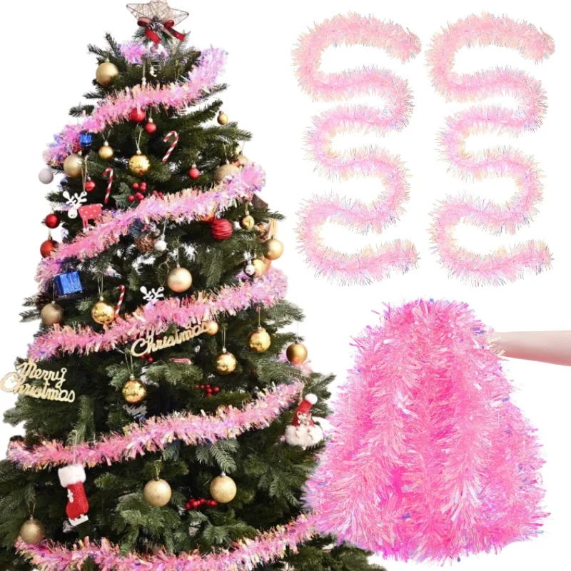 2M Pink Christmas Tinsel Garla – Tinsel Garland Decoration recenzja i cena