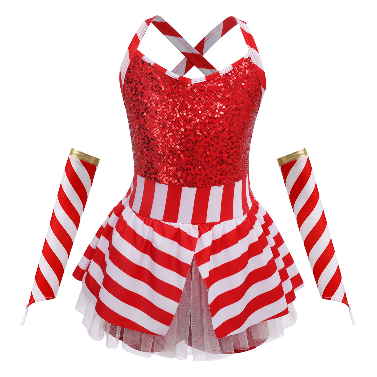 Girls Christmas Candy Cane Dan – Elf Costume Christmas recenzja i cena