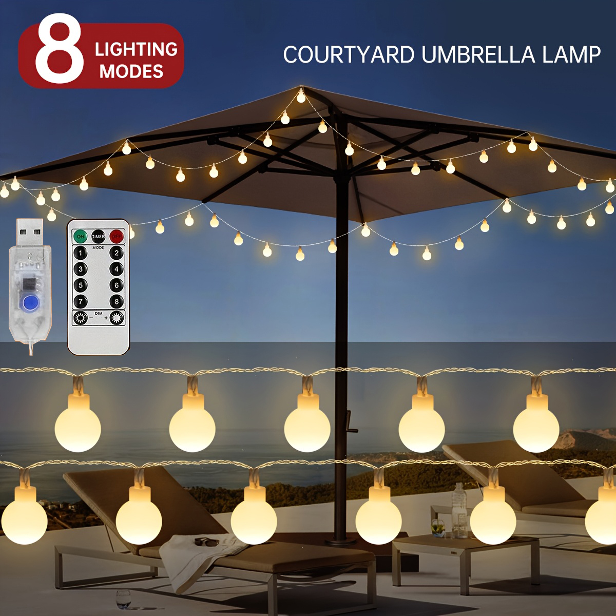 USB LED Ball String Lights 6M  – Led Fairy String Lights recenzja i cena
