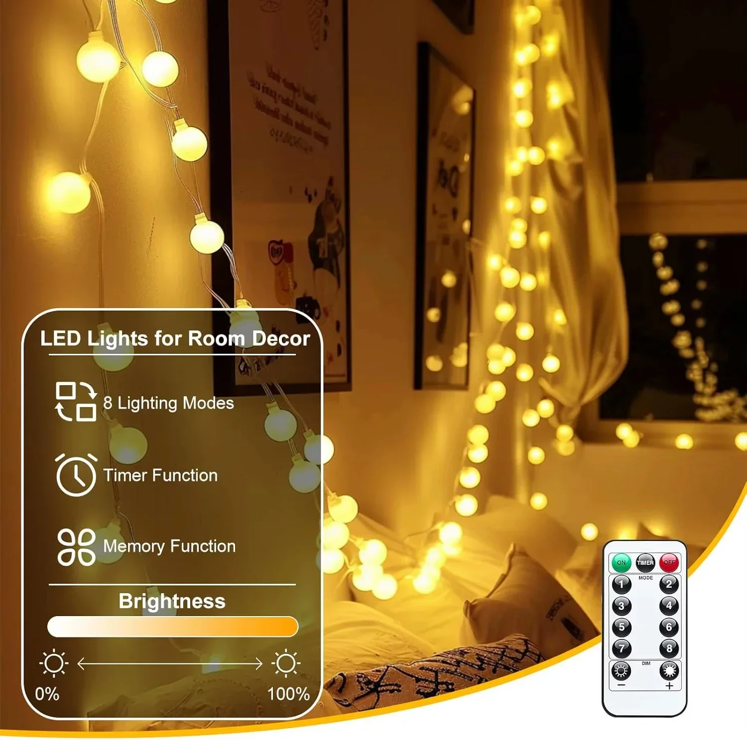 USB LED Ball String Lights 6M  – Led Fairy String Lights recenzja i cena