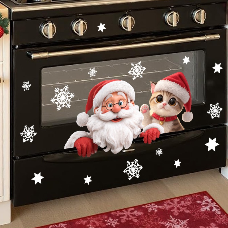 Kitten Santa Claus Window Stic – Snowflake Window Decal recenzja i cena