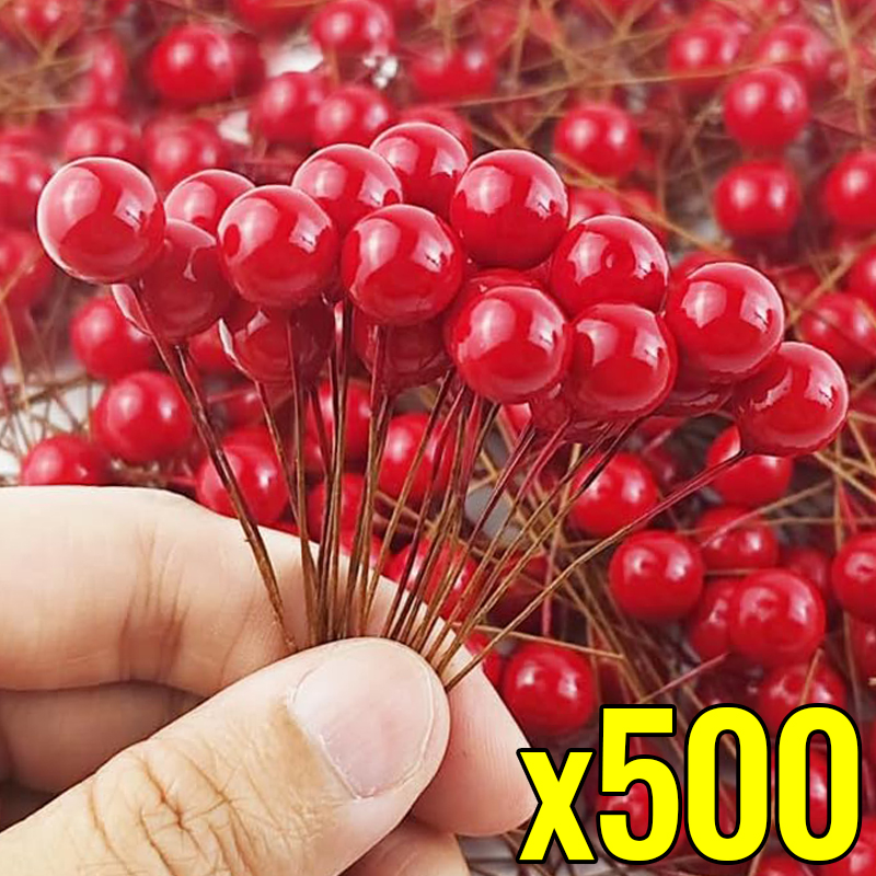 500/50pcs Mini Artificial Red  – Christmas Wreath Fake recenzja i cena