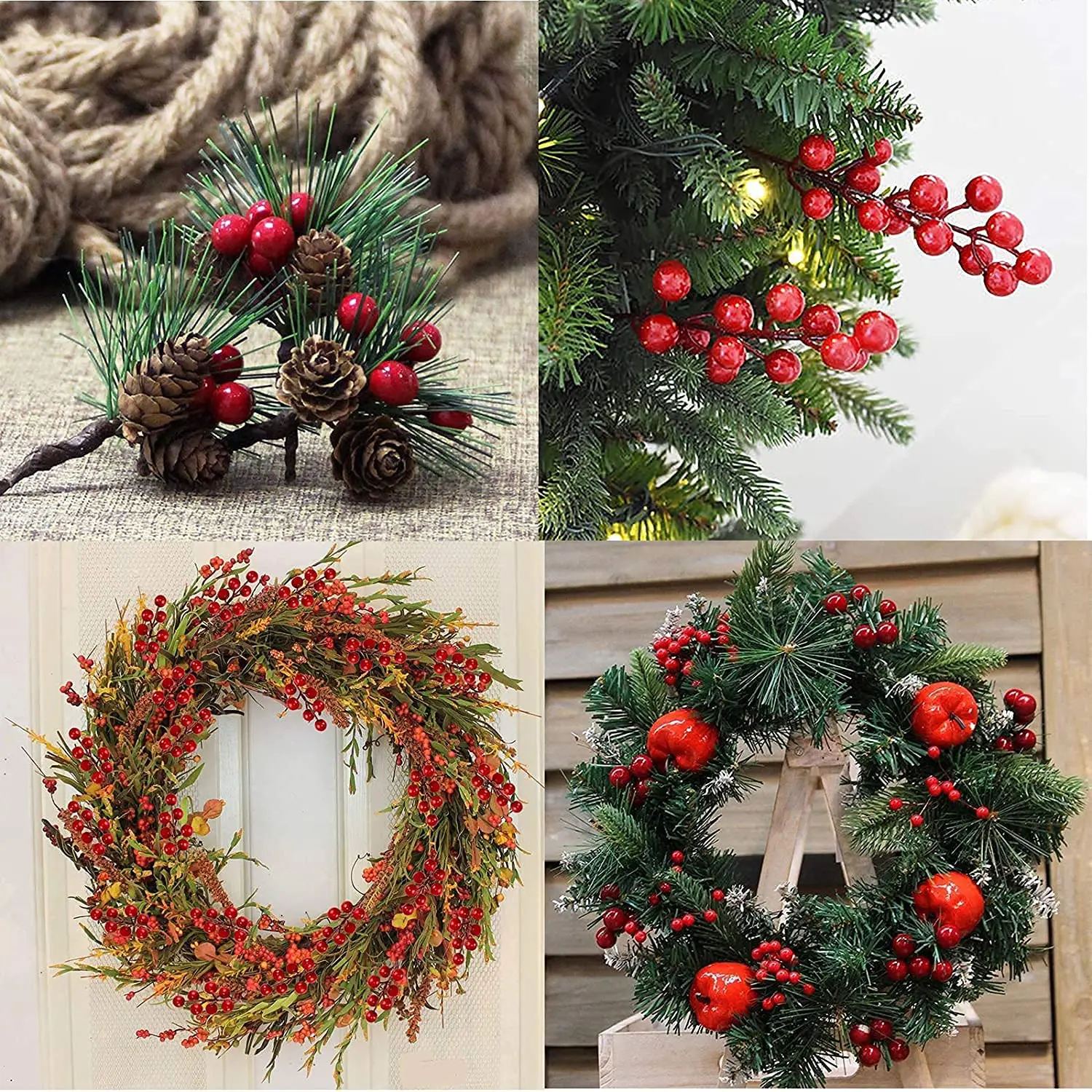500/50pcs Mini Artificial Red  – Christmas Wreath Fake recenzja i cena
