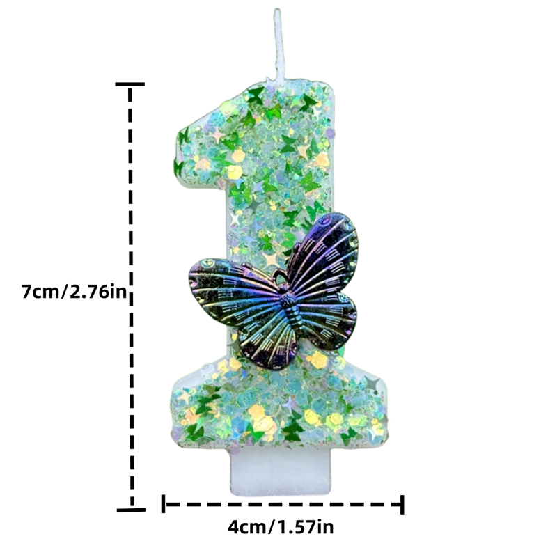 1Pc Green Sequins Number 0-9 B – Holiday Candle Set recenzja i cena