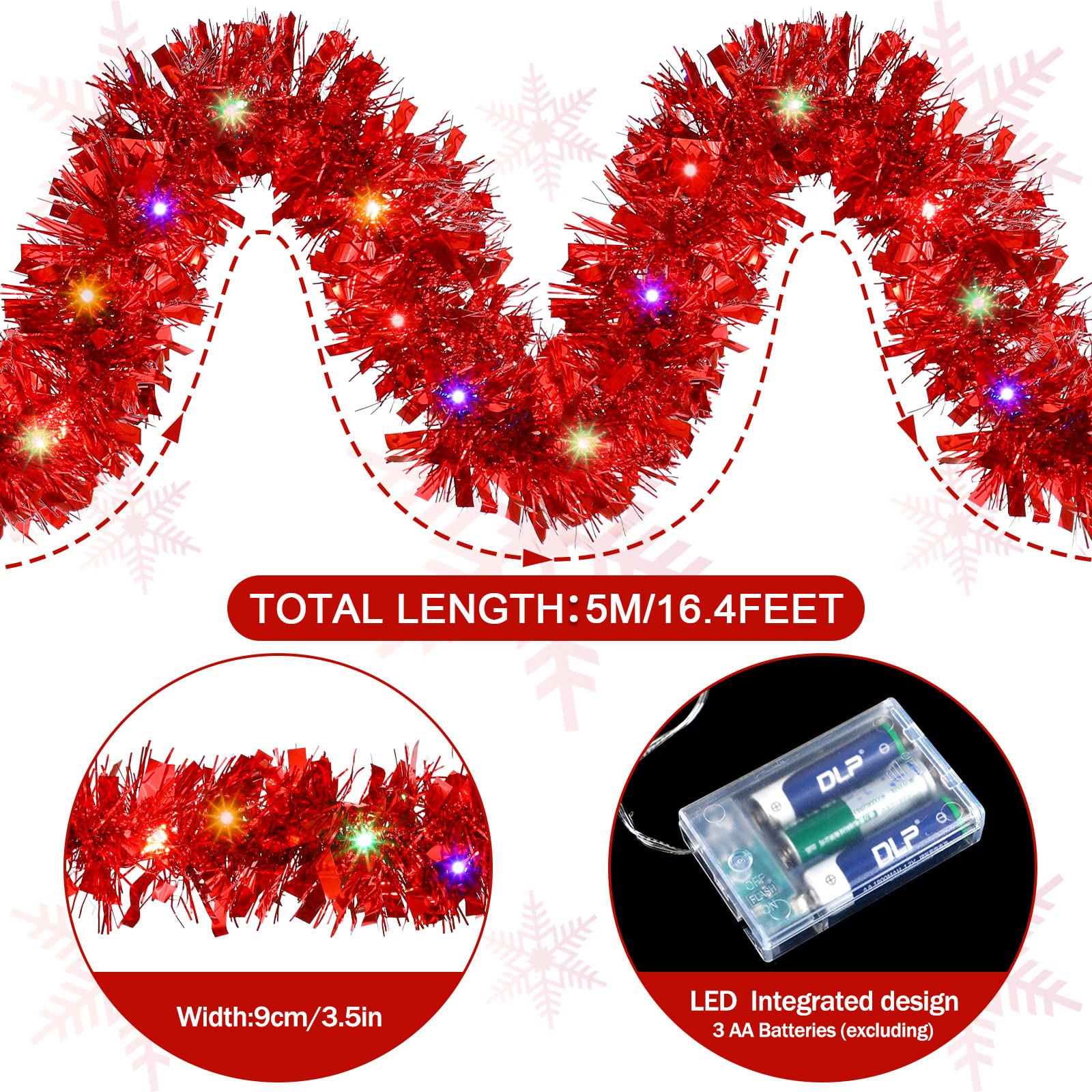 1/3pcs 5M Christmas Tinsel Gar – Tinsel Garland Decoration recenzja i cena
