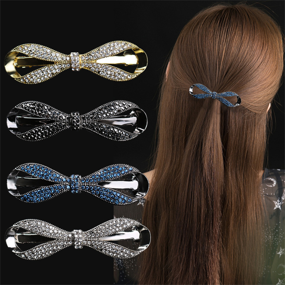 Exquisite Faux Crystal Bow Hai – Ribbon Bow Gift recenzja i cena