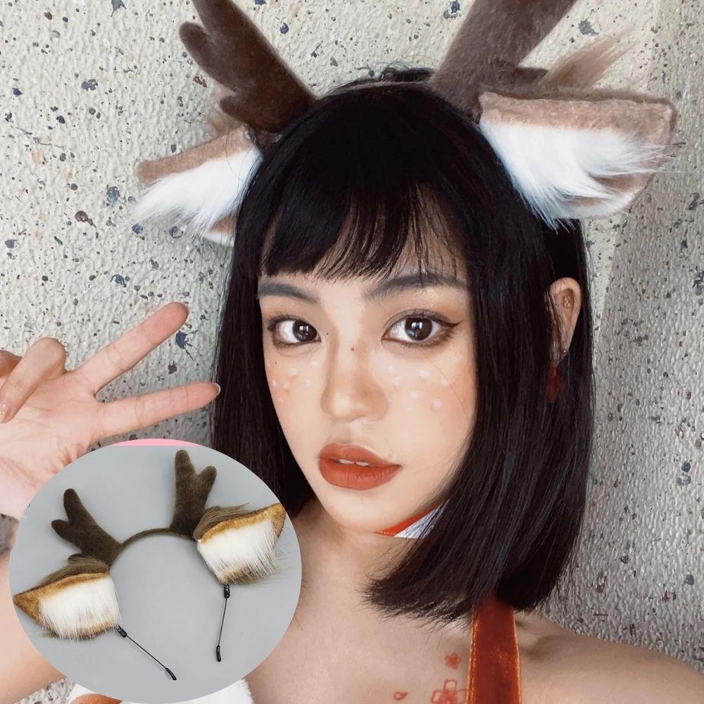Handmade Animal Fur Antler Hea – Reindeer Antlers Headband recenzja i cena