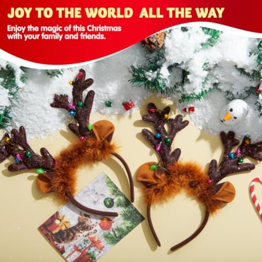 JOYIN Christmas 4PCS Reindeer  – Reindeer Antlers Headband recenzja i cena