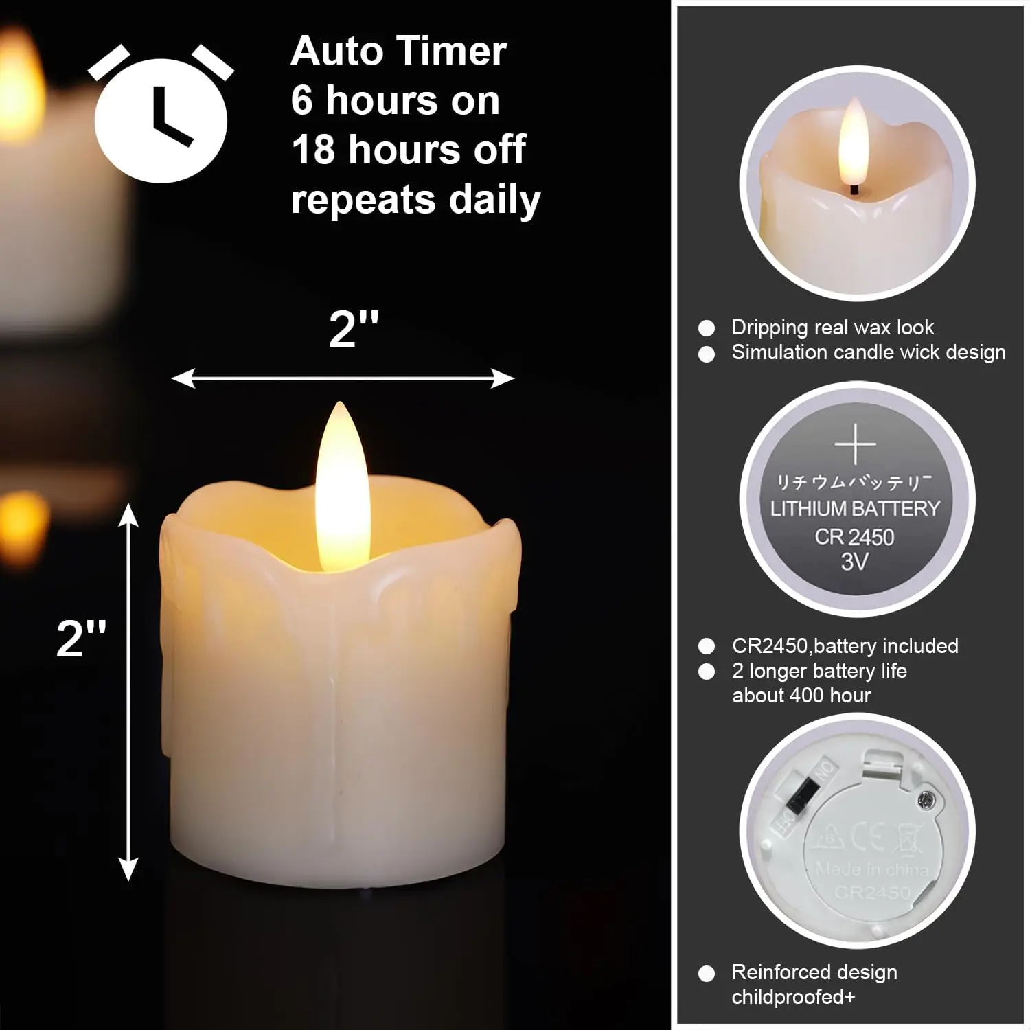 Flameless Votive Candles with  – Holiday Candle Set recenzja i cena